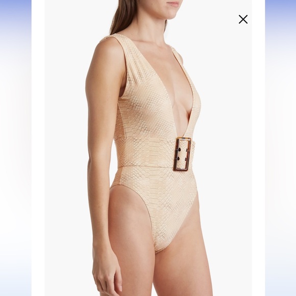 Plunge Belted One-Piece Swimsuit - NWT - Picture 3 of 7